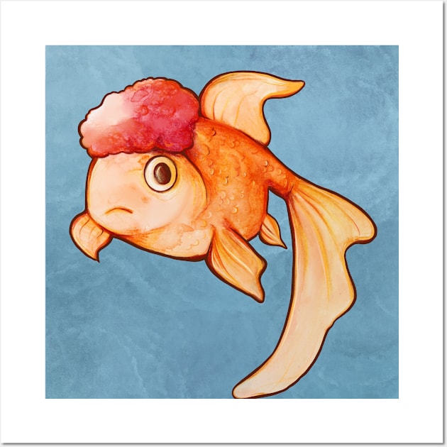 Oranda Goldfish Wall Art by bubbsnugg